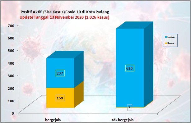 Situasi Terkini Perkembangan Kasus Coronavirus Disease (COVID-19) di Kota Padang_13 November 2020 Update Pukul 14.00 WIB