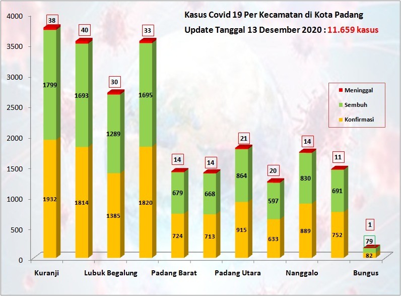 Situasi Terkini Perkembangan Kasus Coronavirus Disease (COVID-19) di Kota Padang_13 Desember 2020 Update Pukul 14.00 WIB