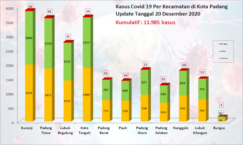 Situasi Terkini Perkembangan Kasus Coronavirus Disease (COVID-19) di Kota Padang_20 Desember 2020 Update Pukul 14.00 WIB