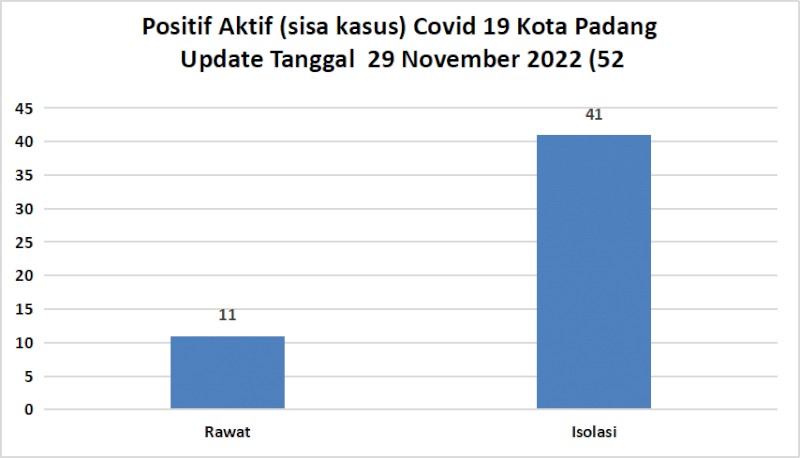 Situasi Terkini Perkembangan Kasus Coronavirus Disease (COVID-19) di Kota Padang 29 November 2022